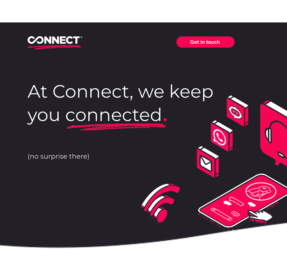 A screenshot of a campaign landing page for a company called Connect